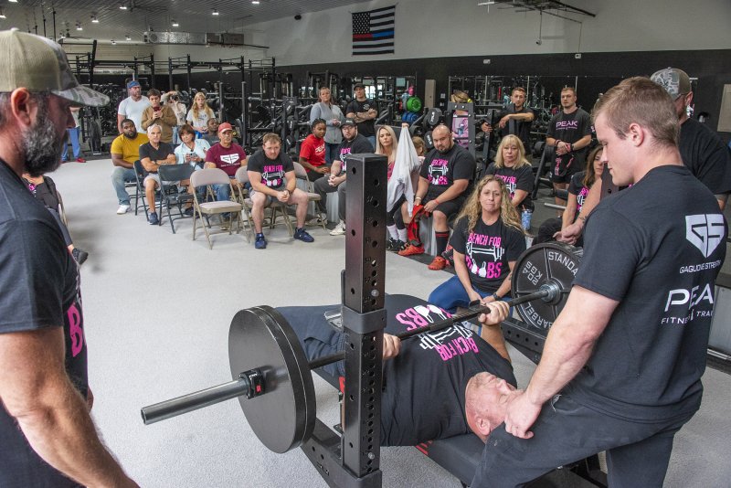 Strength Coach John Gaglione organized the contest at Peak Fitness for a Breast Cancer Research Foundation fundraiser. DENY HOWETH PHOTOS